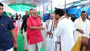 उपराष्ट्रपति सीपी राधाकृष्णन ने तिरुचानूर में किए पद्मावती अम्मावरी के दर्शन, वैदिक मंत्रोच्चार के साथ हुआ स्वागत